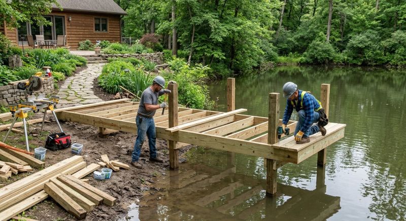 Pond Dock Construction in Overland Park, KS